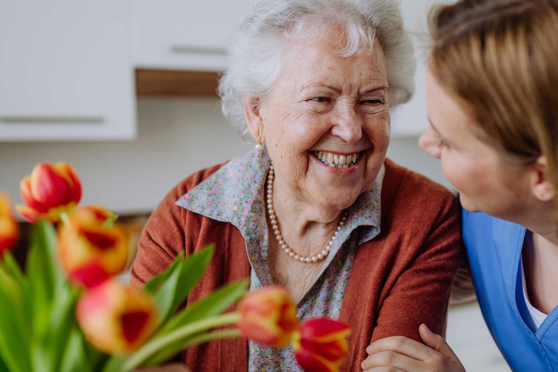 Caregiver with resident